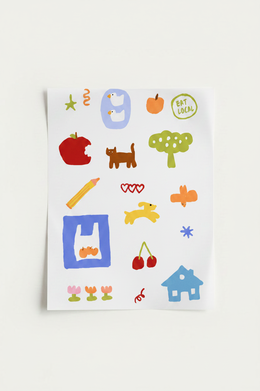 Mockup A4 - Ilustraciones coloridas